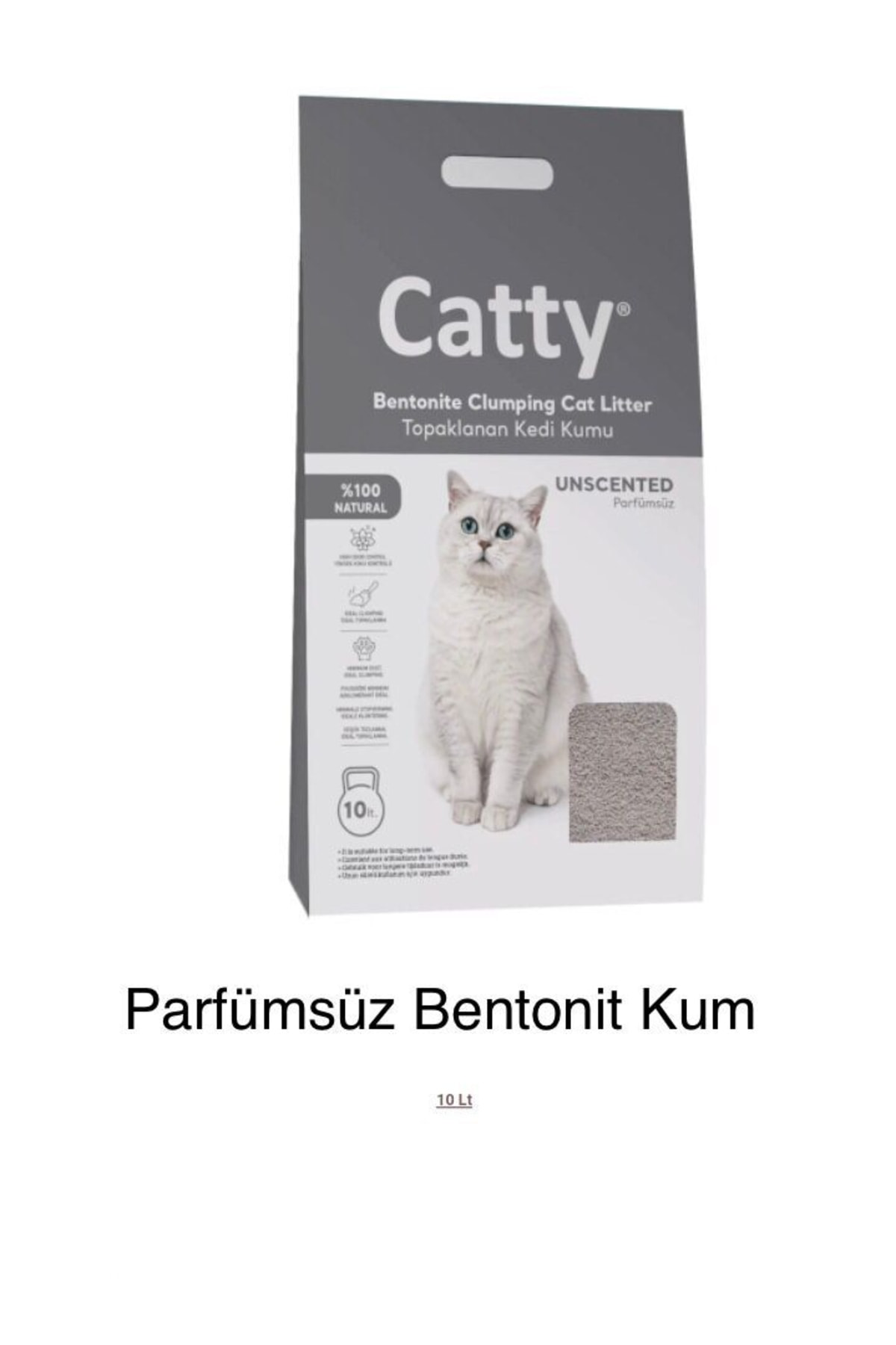 Catty 10 Lt Parfümsüz İnce Taneli Kedi Kumu