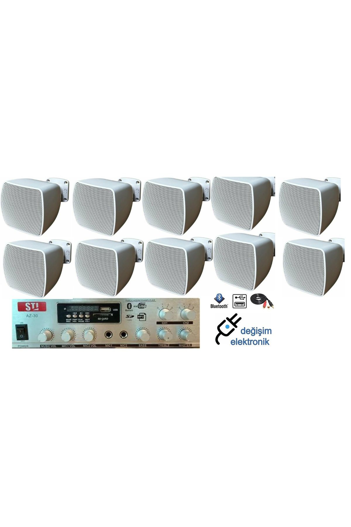 Tteknolojik 10 Lu Mağaza Ses Sistemi Hat Trafolu