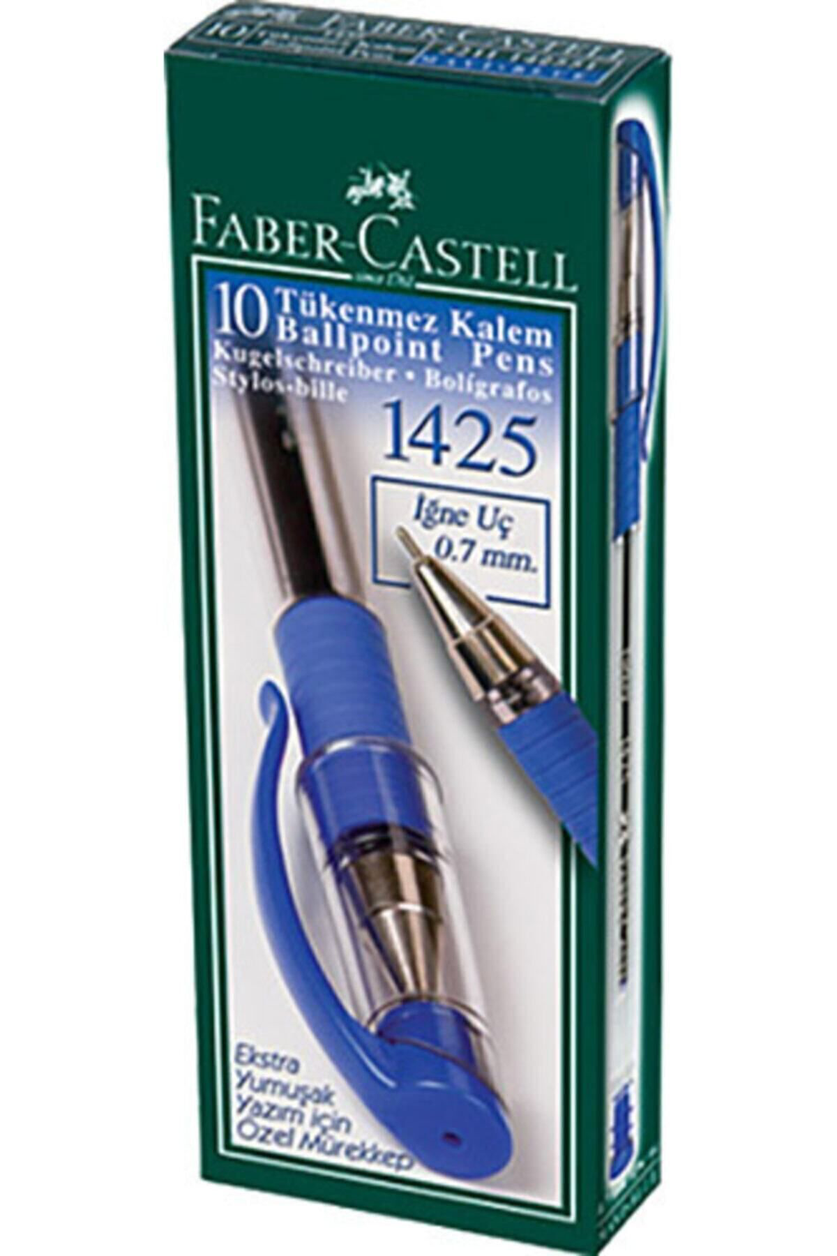 Faber Castell 10 Lu Paket Mavi 1425 İğne Uçlu Tükenmez Kalem