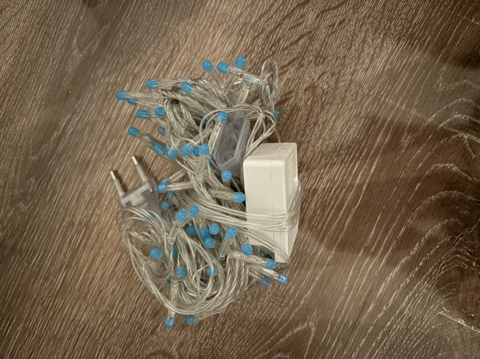 10 M 100 Led Damla Uçlu Mavi Işık Şeffaf Kablo Mz-17-6