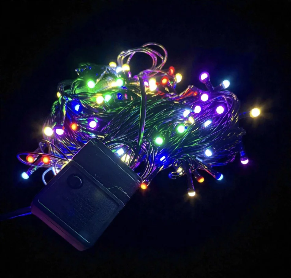 10 M 100 Led Damla Uçlu Rgb Işık Siyah Kablo Mz-17-2
