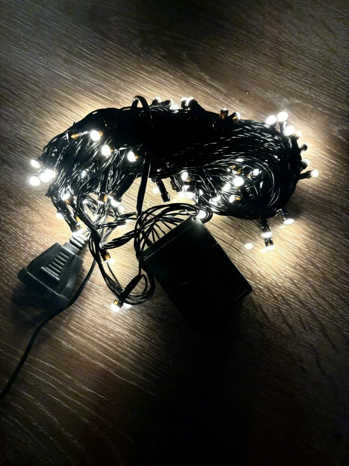 10 M 100 Led Damla Uçlu Gün Işığı Siyah Kablo Mz-17-3