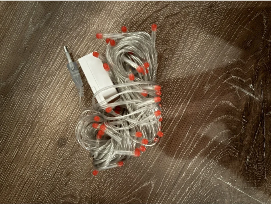 10 M 100 Led Damla Uçlu Kırmızı Işık Şeffaf Kablo Mz-17-5