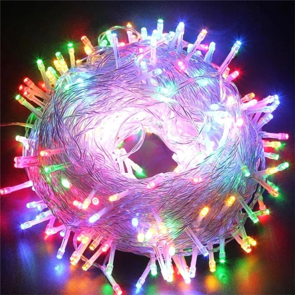 10 M 60 Led Rgb 2 Kademeli Şeffaf Kablo Pilli Mz-323