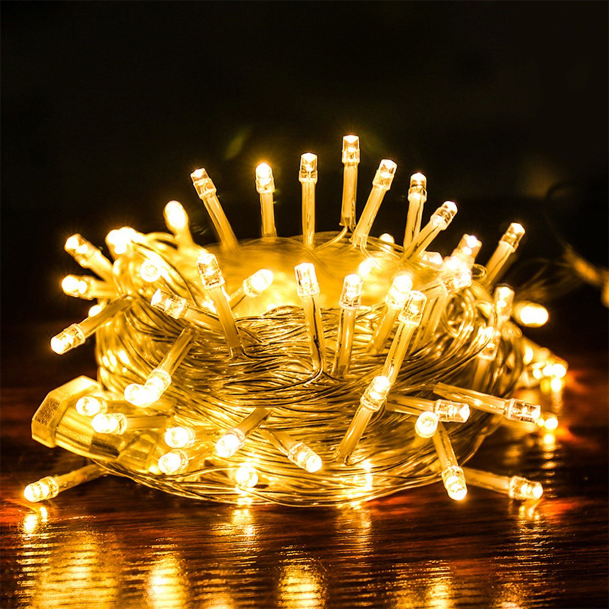 10 Metre 100 Ledli 8 Fonksiyonlu Dekoratif Lambader Sarı Lamba (4 10 Metre 100 Ledli 8 Fonksiyonlu Dekoratif Lambader Sarı Lamba (4