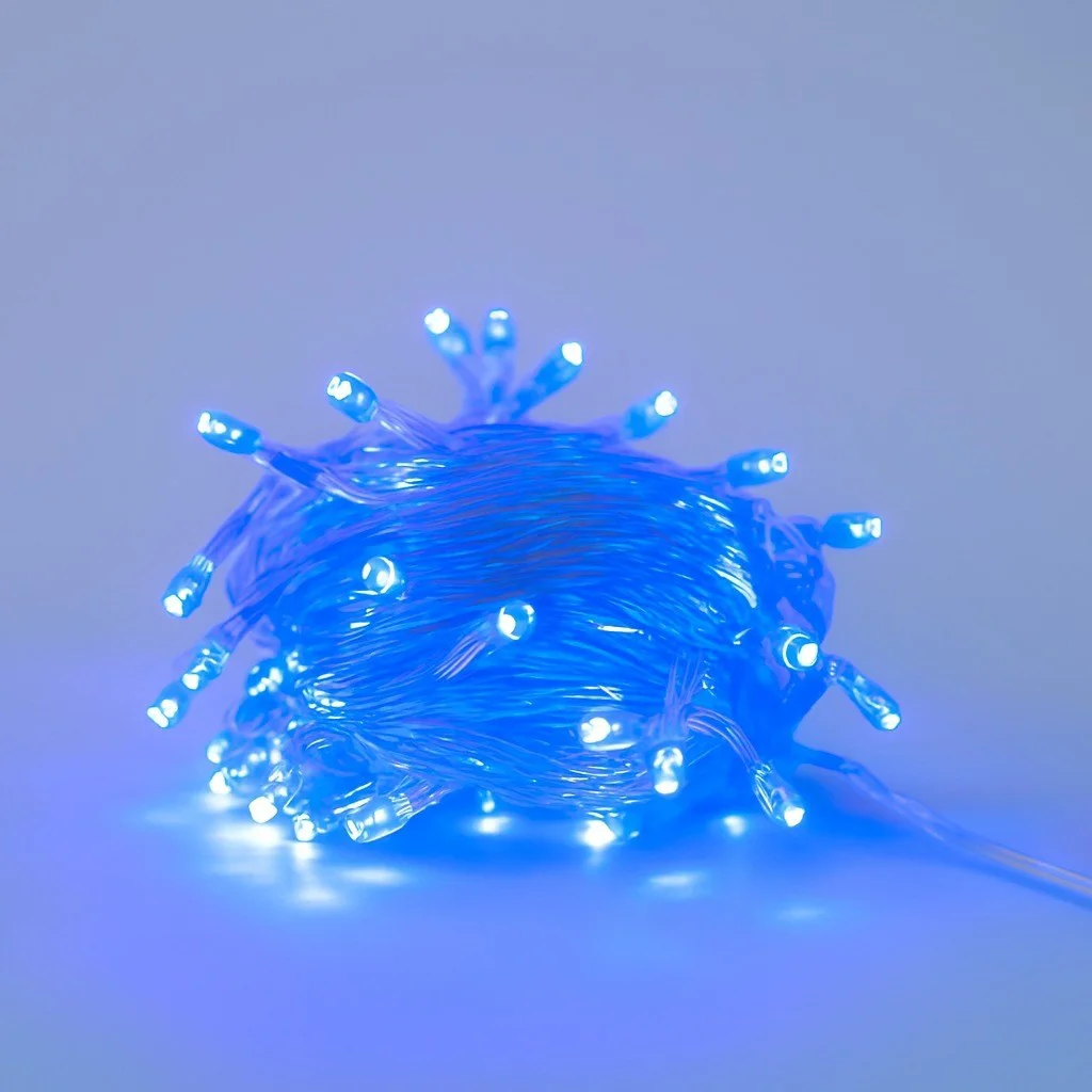 10 Metre 100 Ledli 8 Fonksiyonlu Dekoratif Lambader Mavi Lamba 52