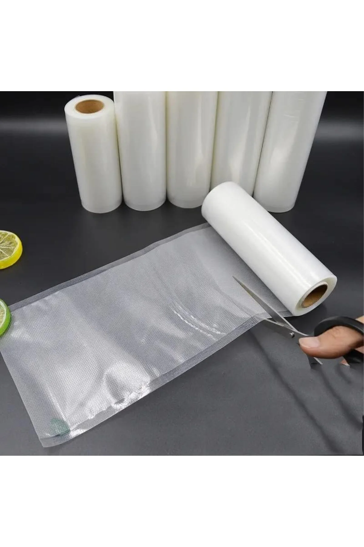10 Metre (2 Adet 30cm X 5 Metre) Gofrajlı Tırtıklı Rulo Vakum Poş