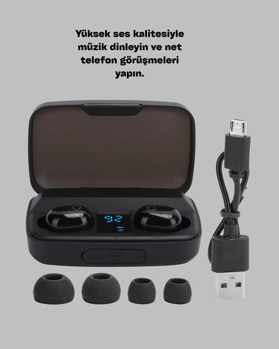 10 Metre Çekim Mesafeli Hafif Tasarımlı Bluetooth Kulaklık Seti - Uzun Pil Ömrü ve Dokunmatik Kontrol