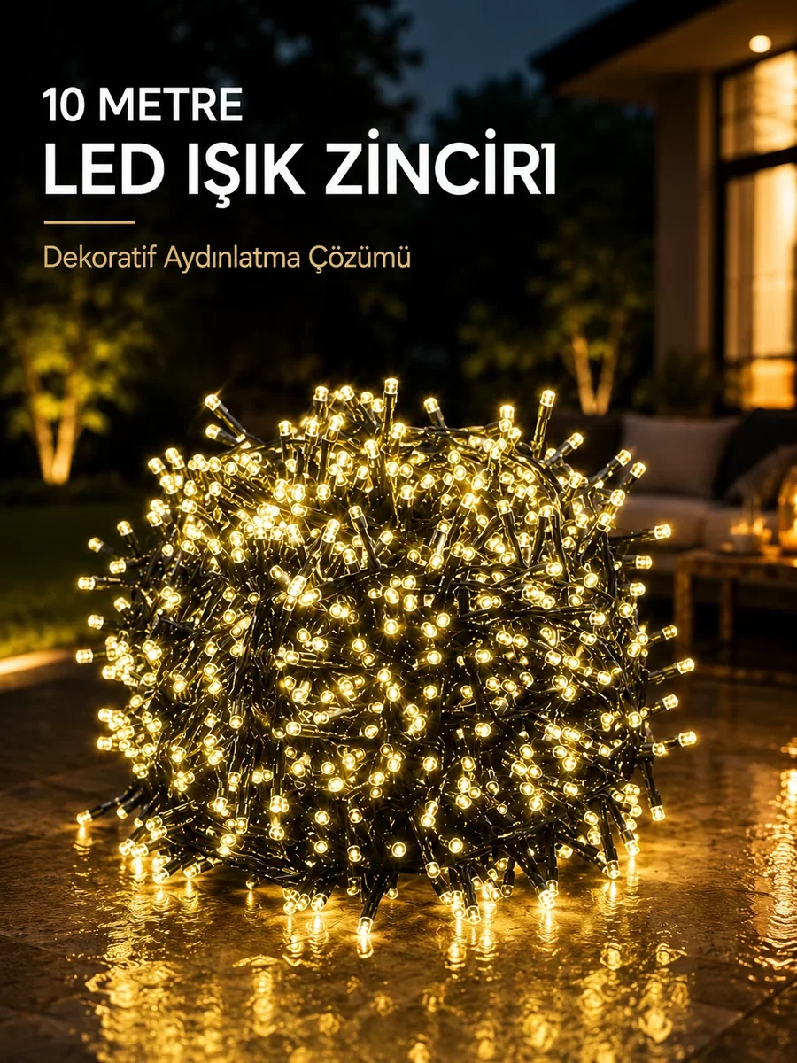10 Metre Gün Işığı Led Işık Hafif ve Taşınabilir Özel Günler İçin Fiyatı, Yorumları ve Özellikleri