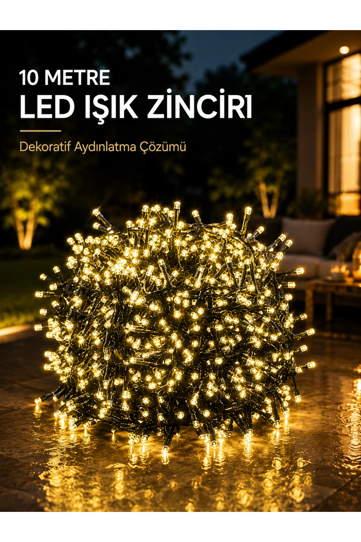 10 Metre Gün Işığı Led Işık Hafif ve Taşınabilir Özel Günler İçin