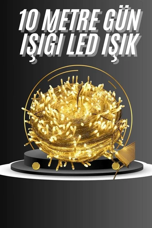 10 Metre Günışığı Led Işık Fişli Dekoratif Sarı Ton Aydınlatma 3 Modlu Led Şerit Fiyatı, Yorumları ve Özellikleri