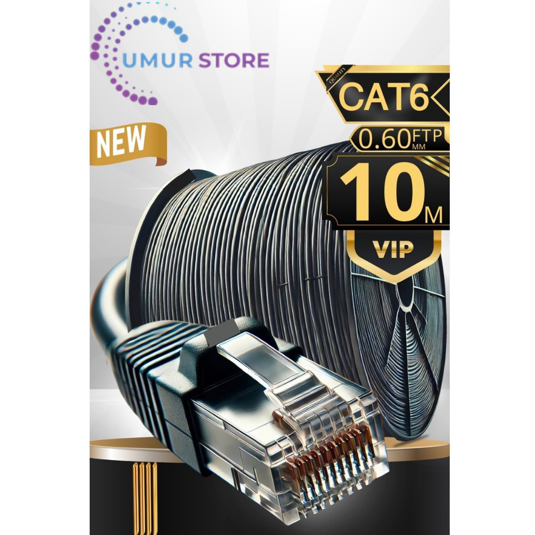 10 Metre Internet Kablosu/ftp 0,60MM Cat6 23AWG/İKİ Kat Korumalı/ 10 Metre Internet Kablosu/ftp 0,60MM Cat6 23AWG/İKİ Kat Korumalı/