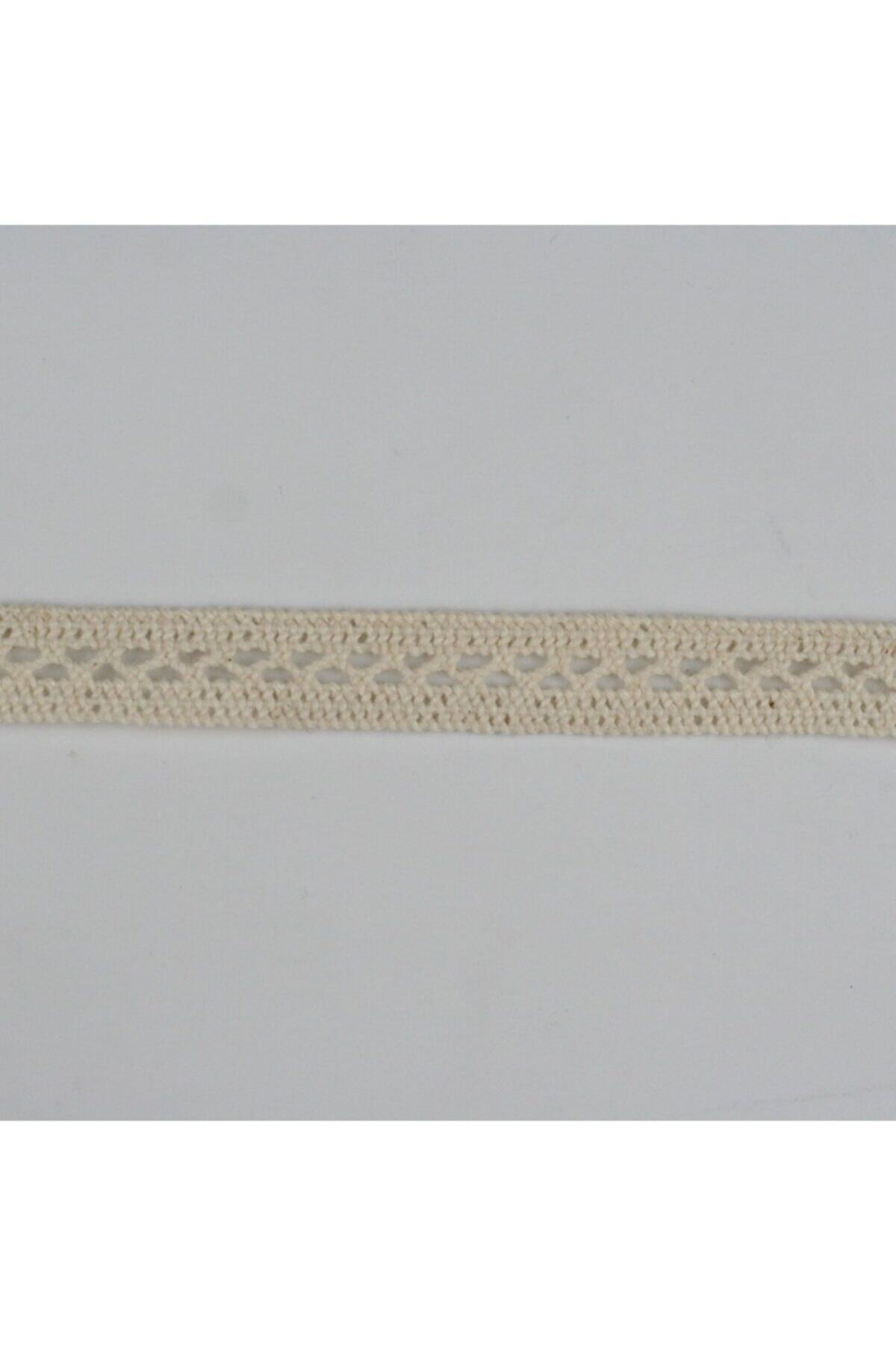 10 Metre Krem Ara Pamuk Dantel 13mm (1066-1)