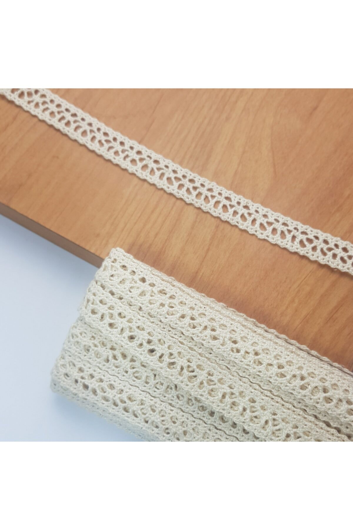 Tuhafiyecimiz 10 Metre Krem Ara Pamuk Dantel 15Mm(1053)