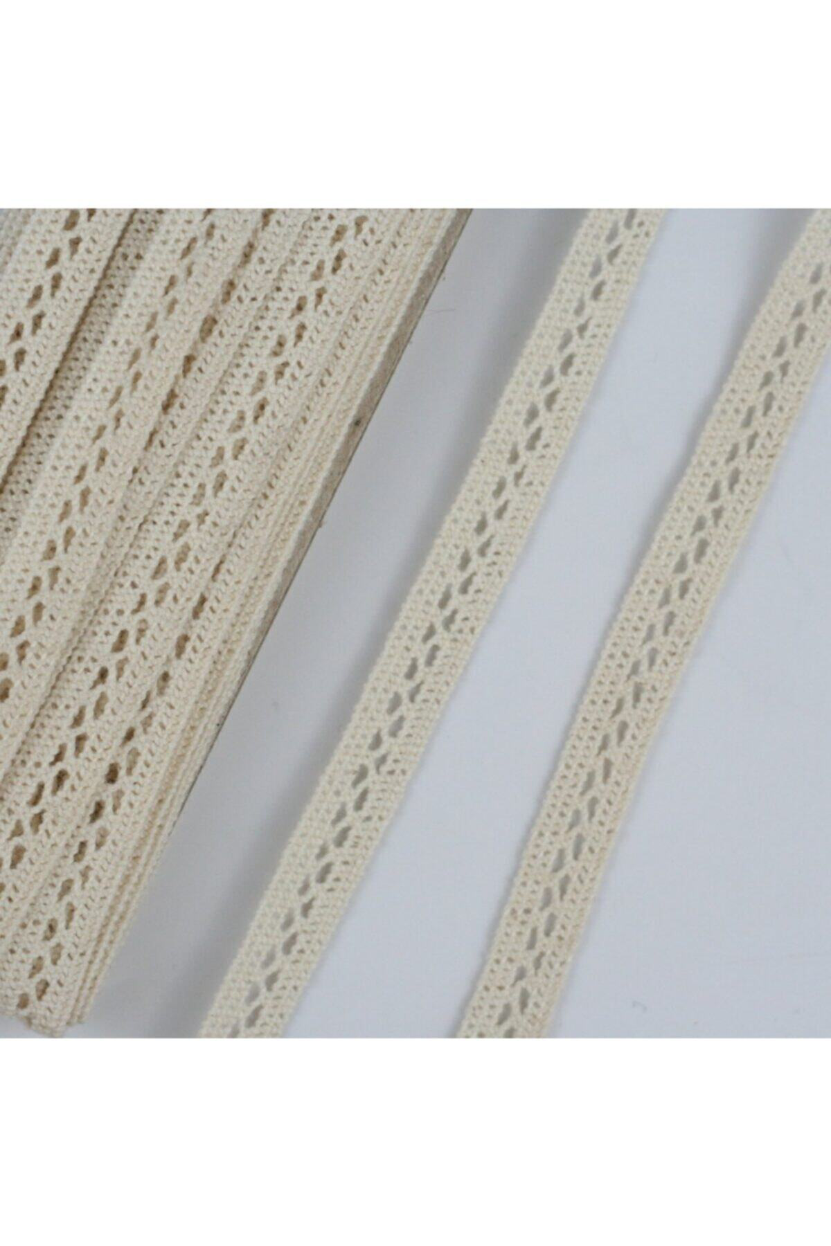 10 Metre Krem Ara Pamuk Dantel 13mm (1066-1)