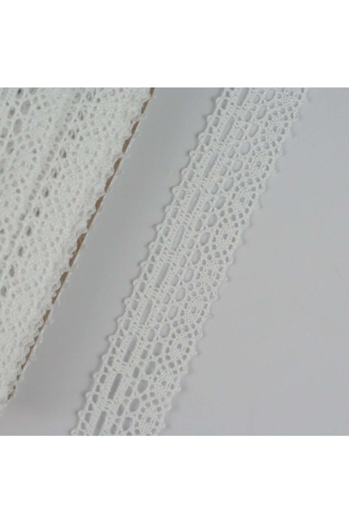 Tuhafiyecimiz 10 Metre Krem Kenar Beyaz Pamuk Dantel 30Mm (P161)