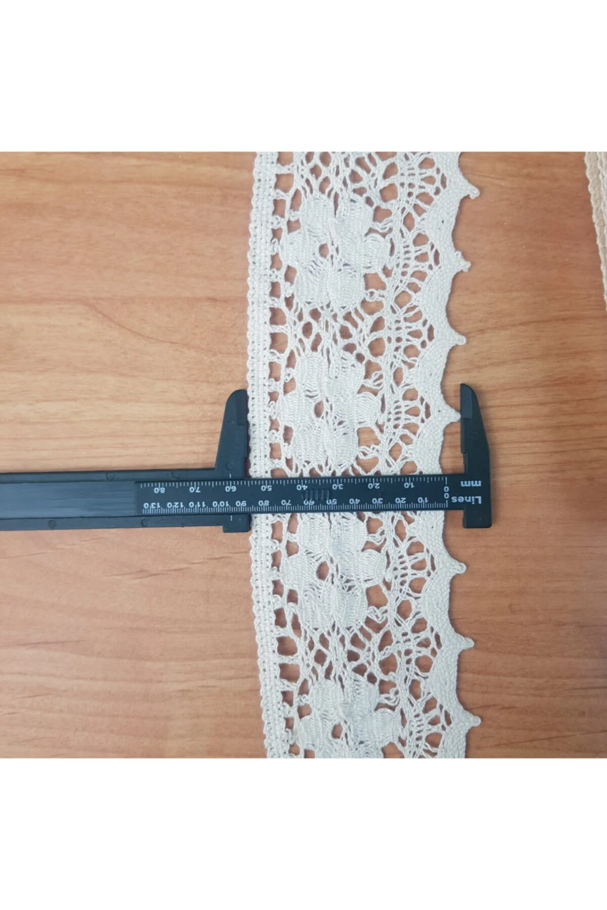 10 Metre Krem Kenar Pamuk Dantel 60mm (1260)