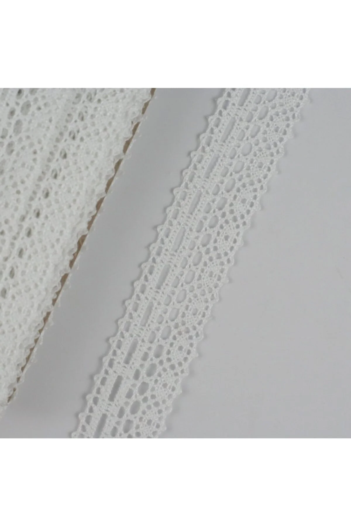 10 Metre Krem Kenar Beyaz Pamuk Dantel 30mm (p161)