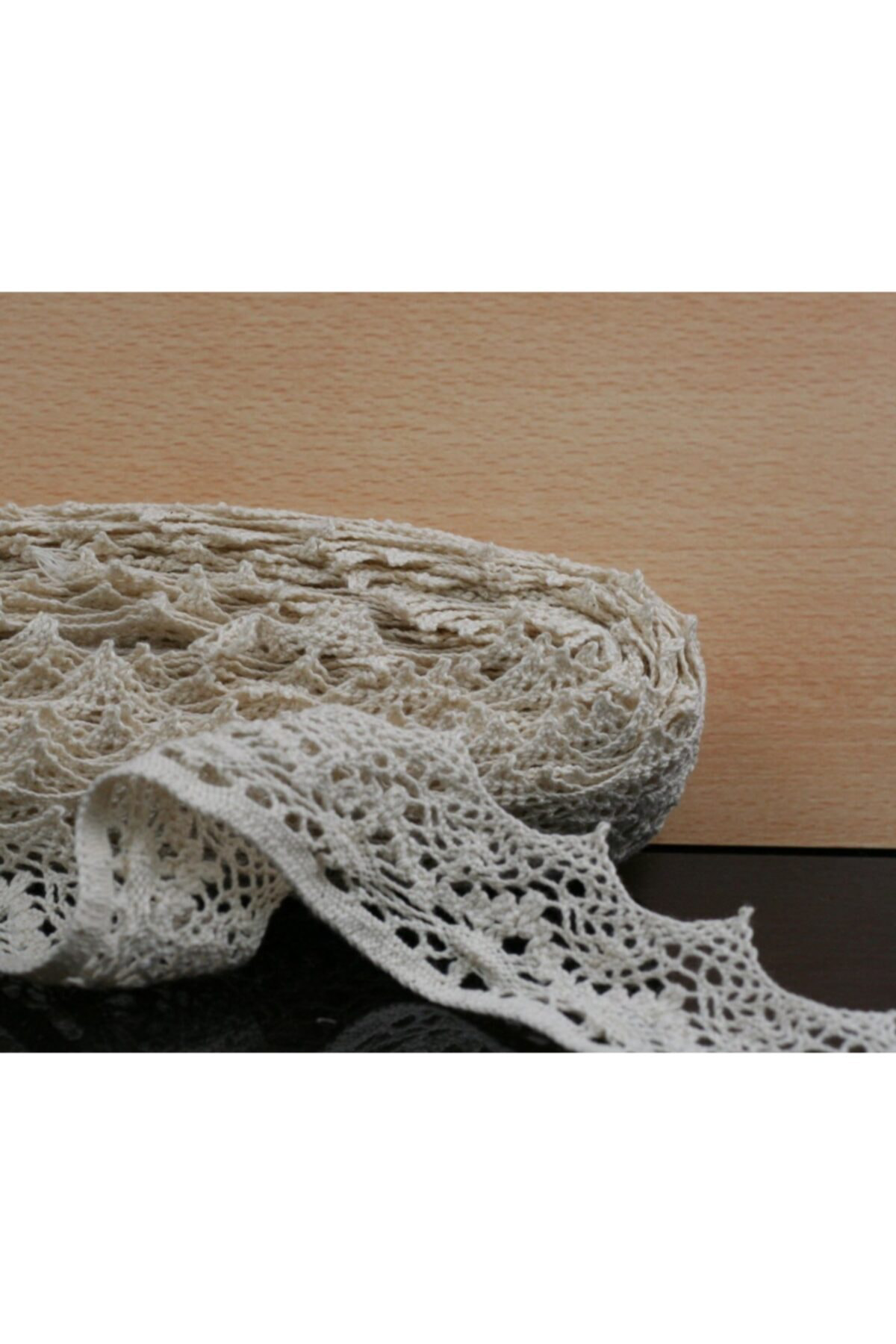 Tuhafiyecimiz 10 Metre Krem Kenar Pamuk Dantel 50Mm (7170)
