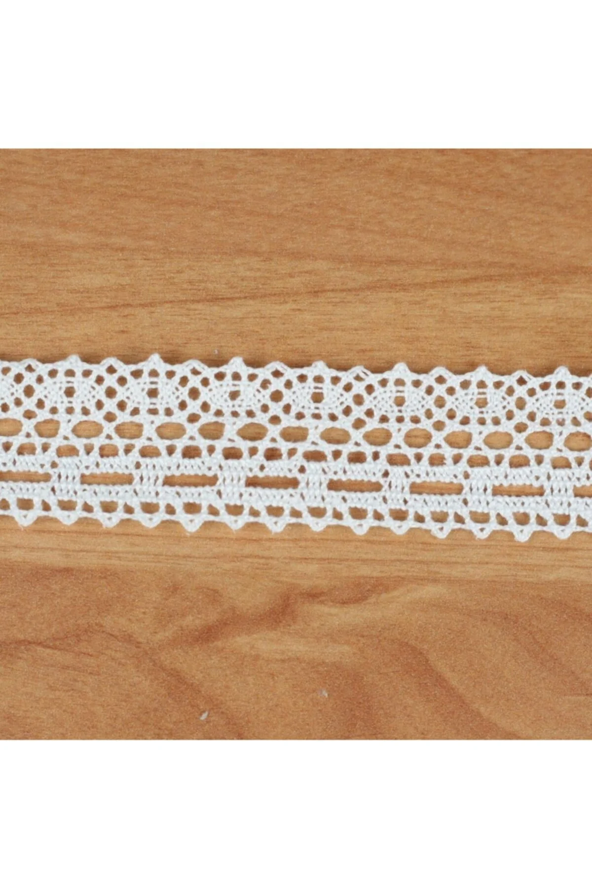 10 Metre Krem Kenar Beyaz Pamuk Dantel 30mm (p161)