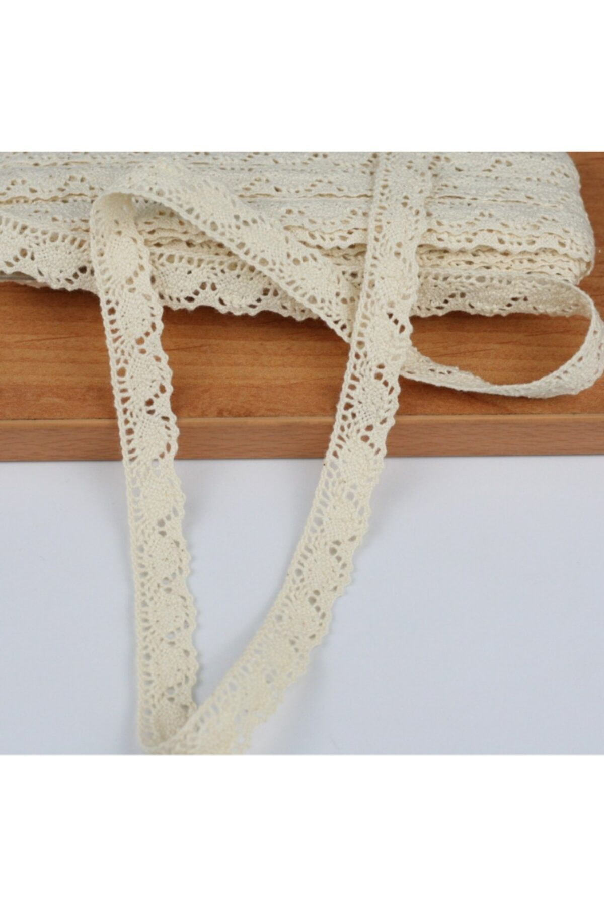 Tuhafiyecimiz 10 Metre Krem Kenar Pamuk Dantel 15Mm (P290)