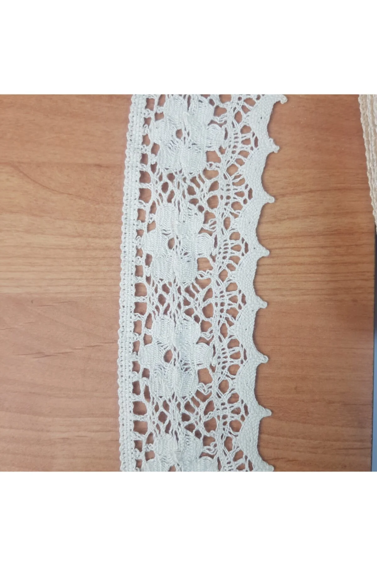 10 Metre Krem Kenar Pamuk Dantel 60mm (1260)