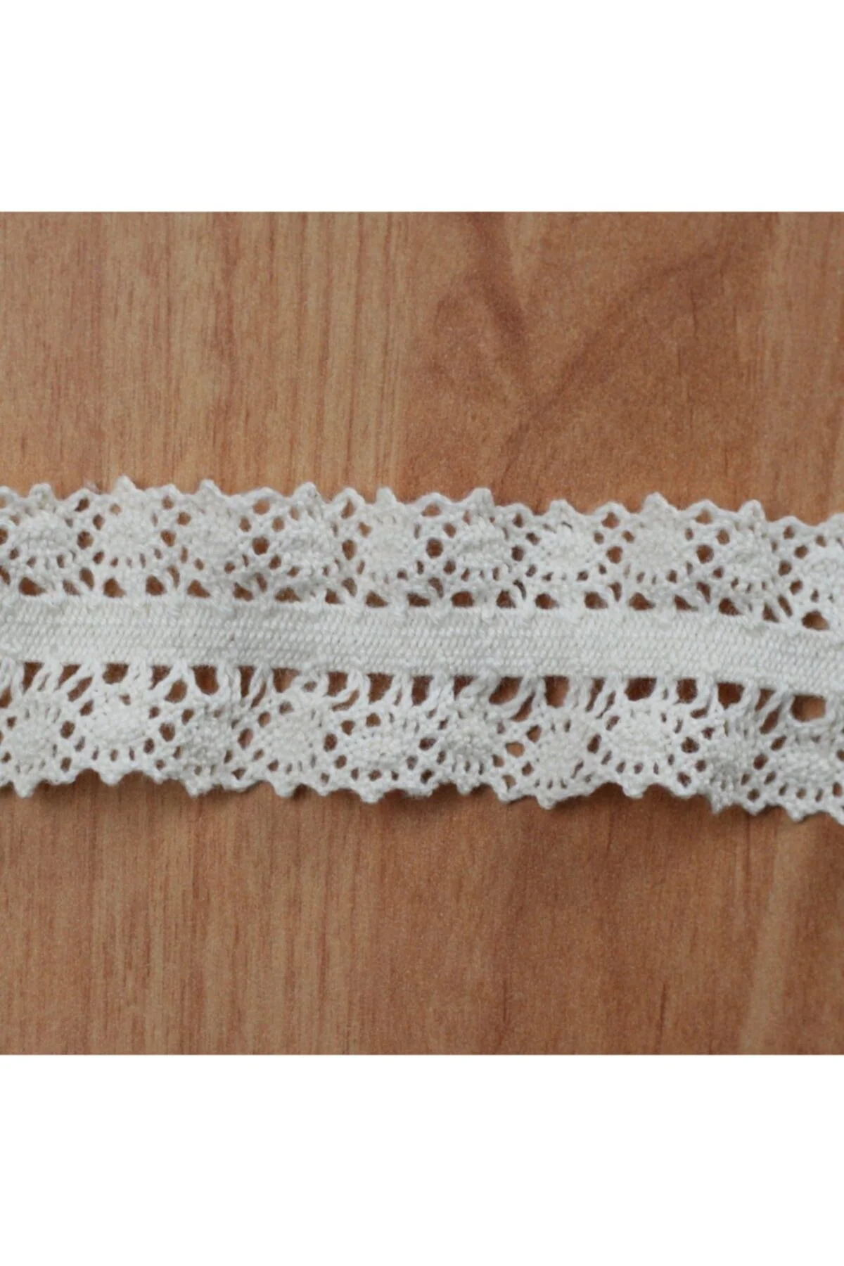 10 Metre Krem Lastikli Pamuk Dantel 35mm (403)