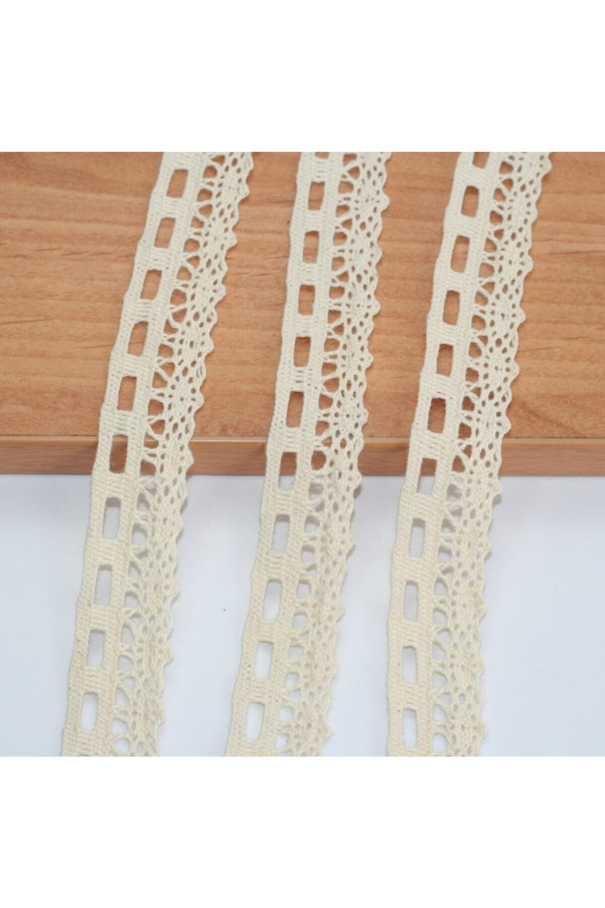 Tuhafiyecimiz 10 Metre Krem Pamuk Dantel (Kenar) Kopanaki 20 Mm (705)