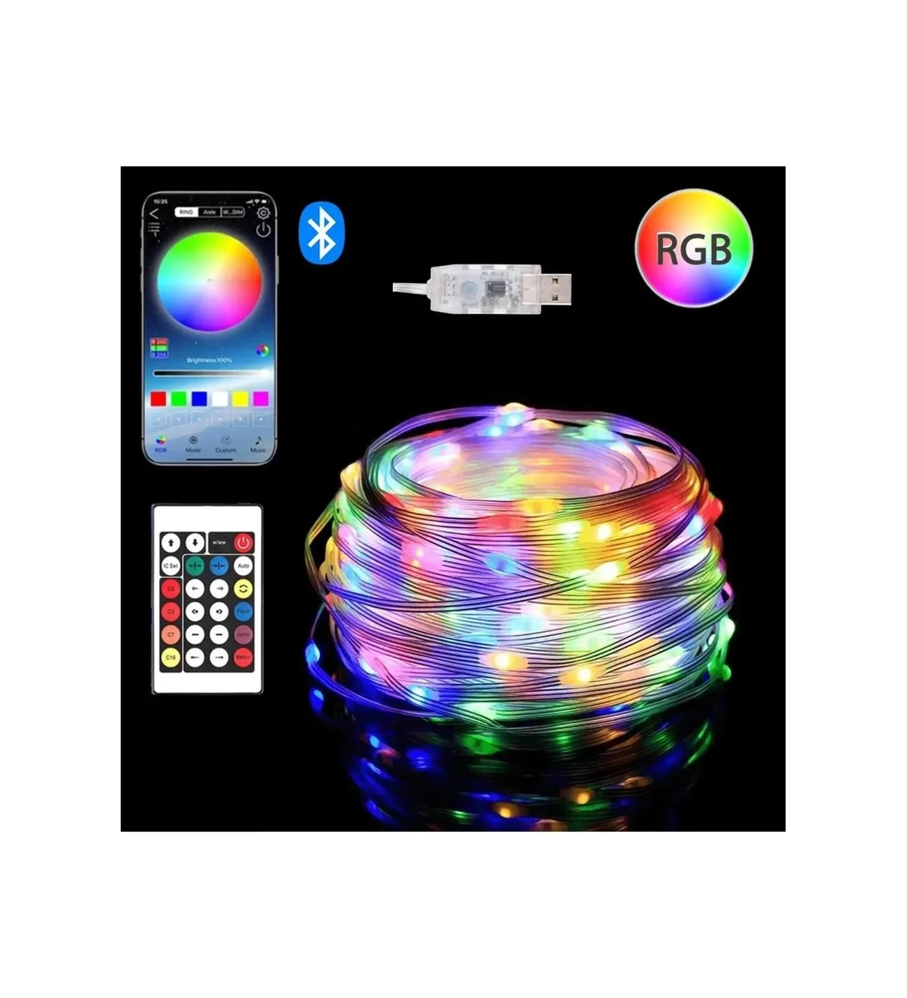10 Metre, Led Şerit, Usb Bağlantılı, Kumandalı, Ambiyans Işığı SD