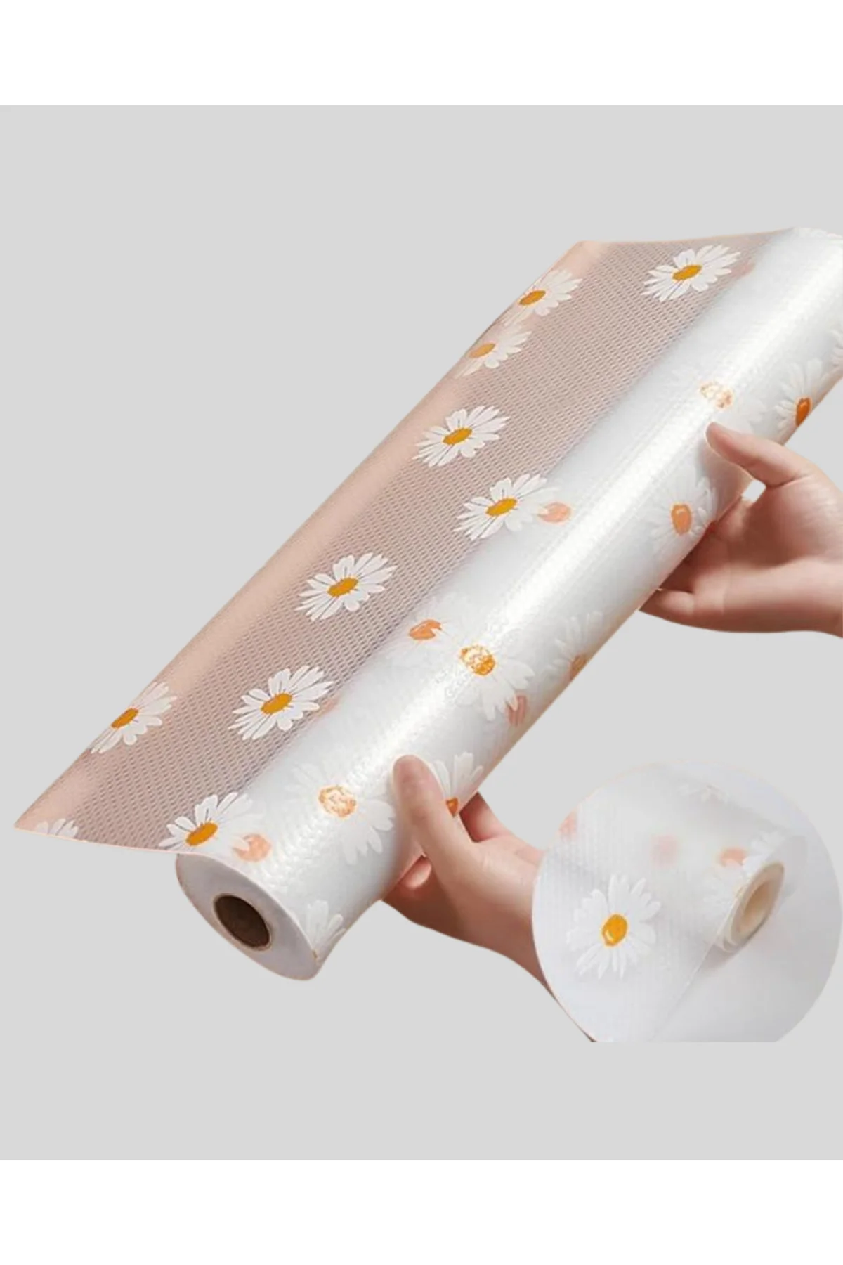 10 Metre Papatya Desenli Kolay Temizlenebilir Çekmece Matı - Lisi