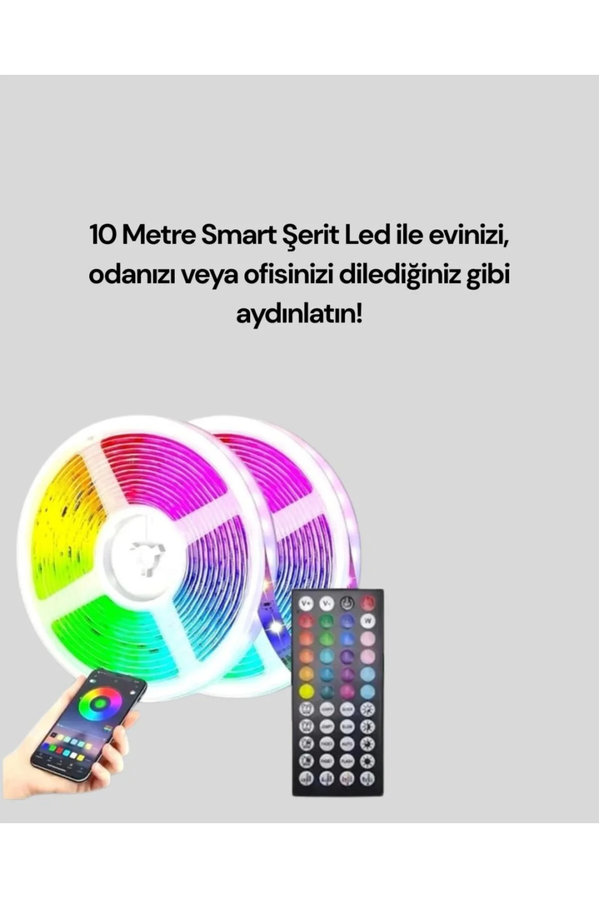 10 Metre Smart Şerit Led Bluetooth Telefon Kontrollü Usb Enerjili