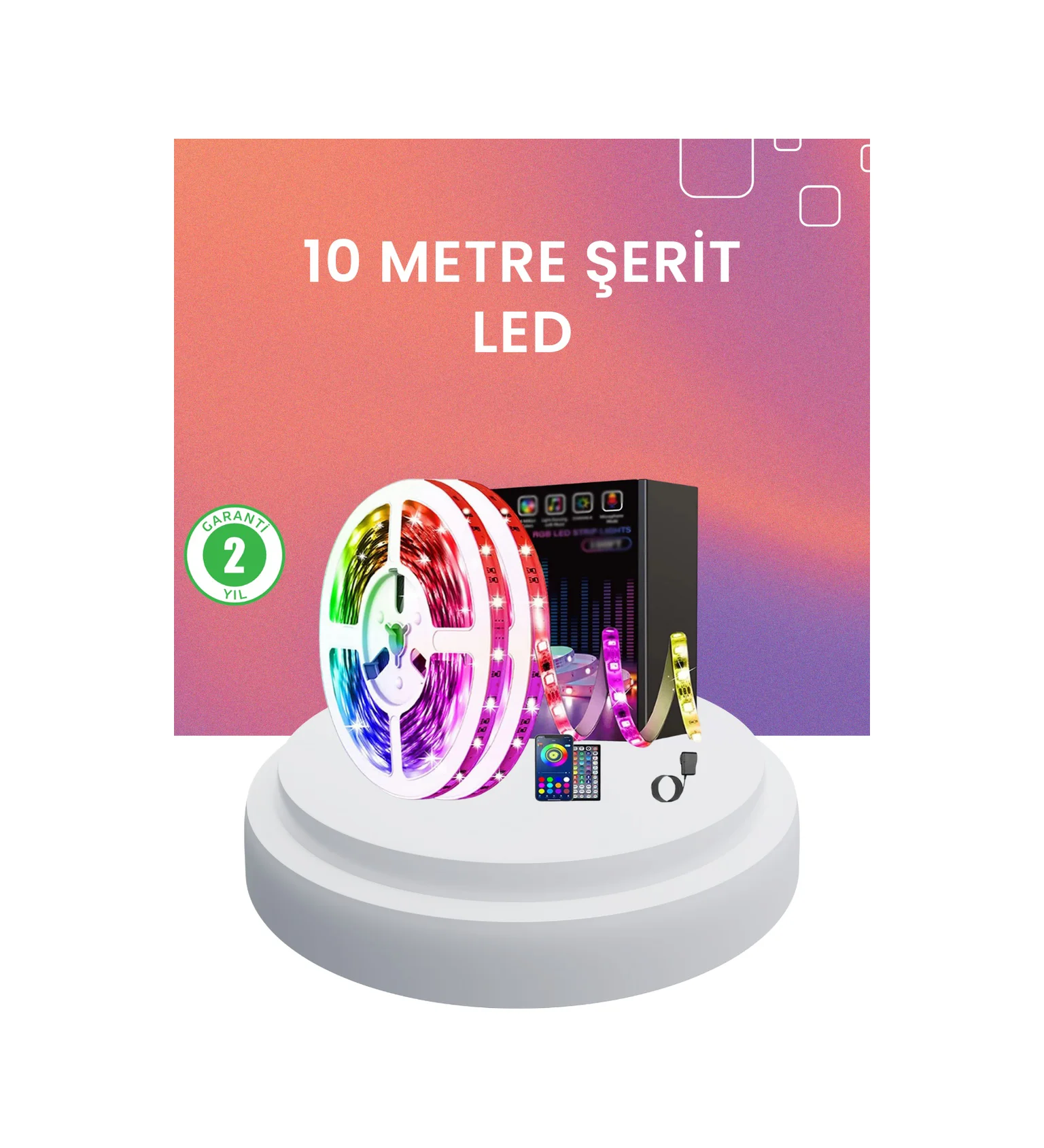 10 Metre Telefon Kontrollü Smart Şerit Led Usb Rgb Kumandalı Diğer
