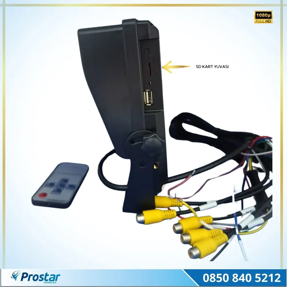 10" Monitör Beş Kameralı 720p Kayıtlı Servis ve Okul Taşıt Kamera