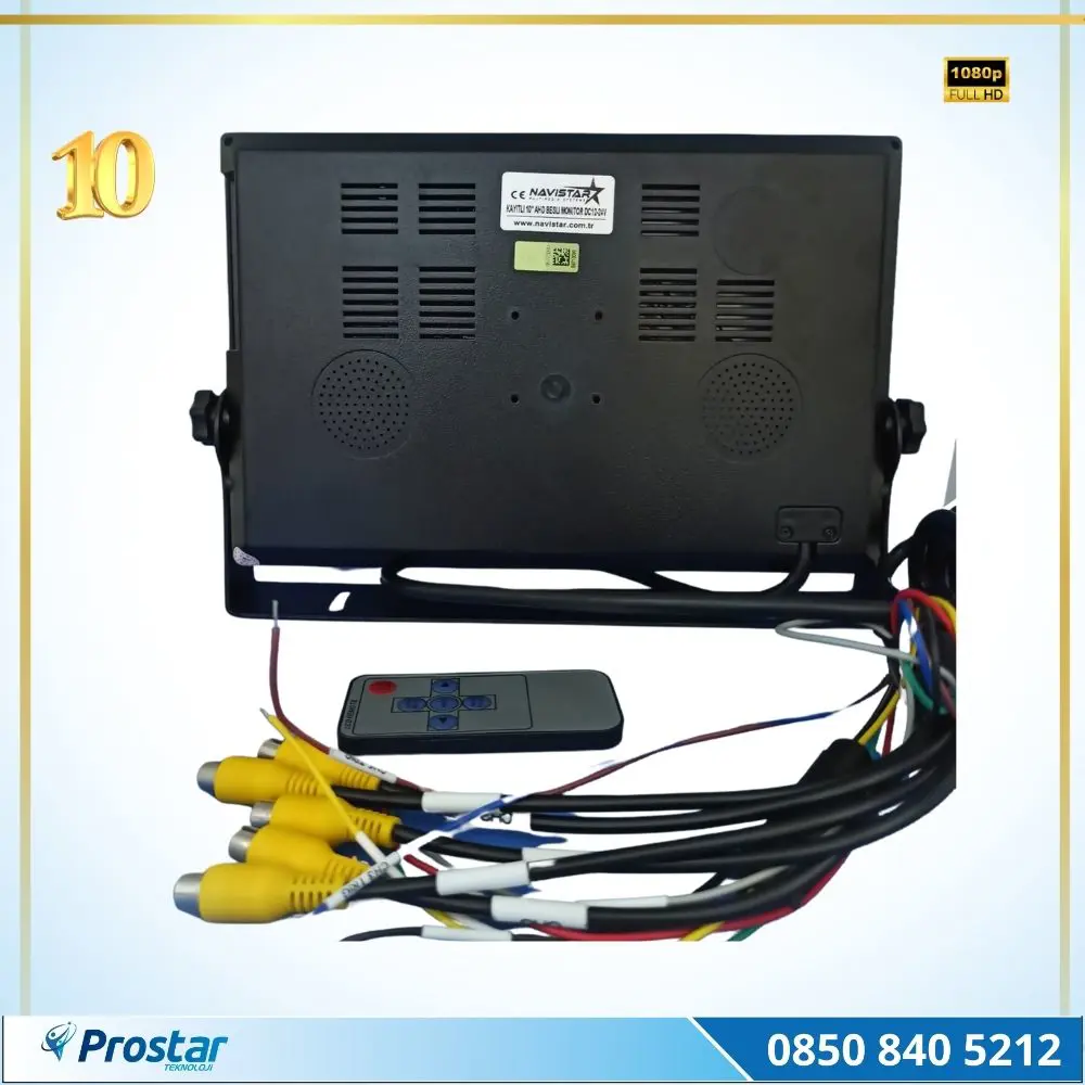10" Monitör Beş Kameralı 720p Kayıtlı Servis ve Okul Taşıt Kamera