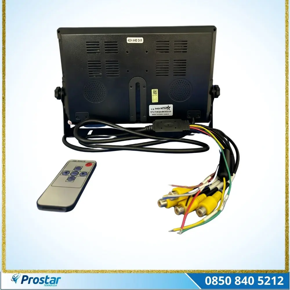 10" Monitör Dört Kameralı Kayıtlı Okul ve Servis Kamera Seti