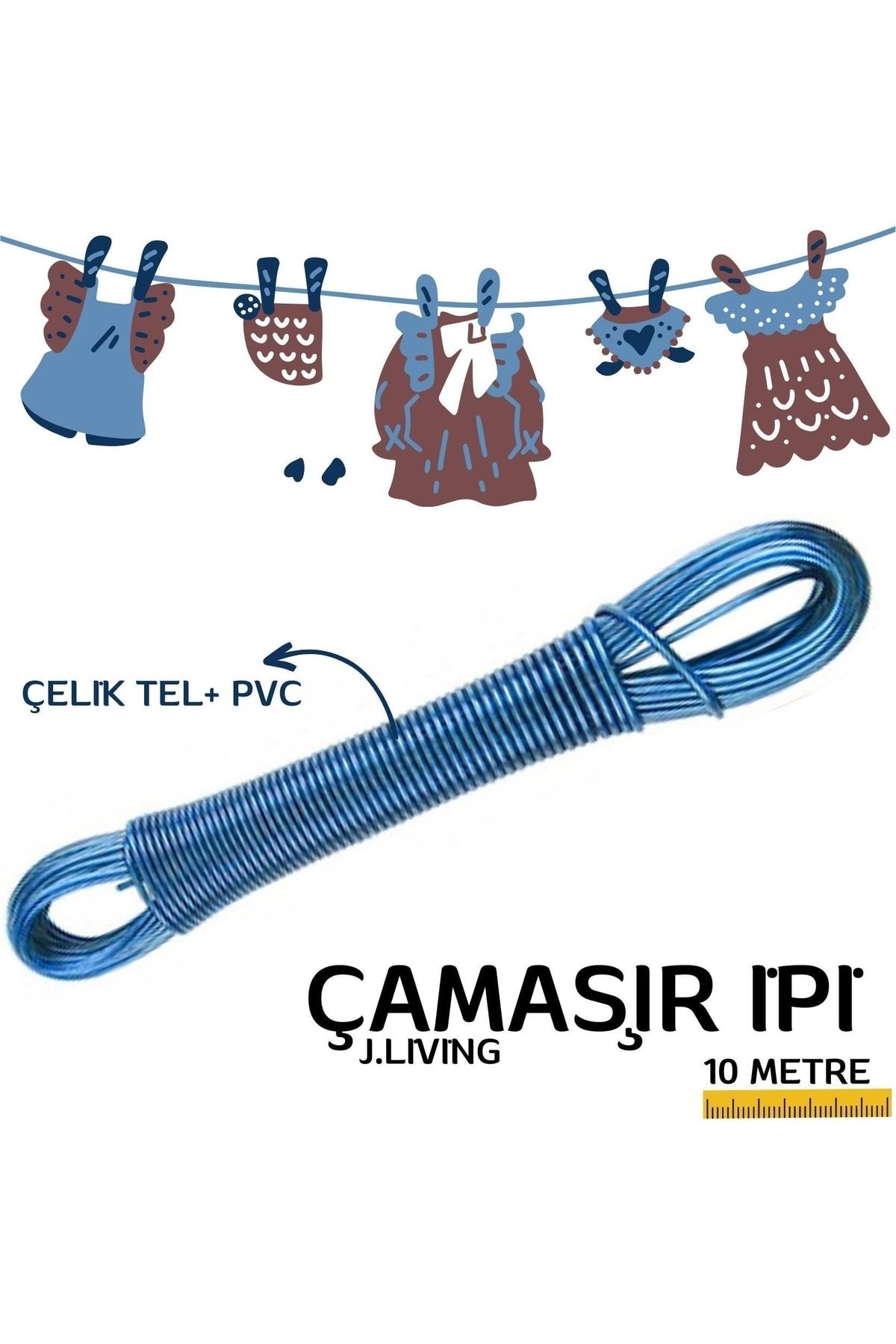 Homecare 10 Mt J.Living Çelik Pvc Çamaşir İpi 716726