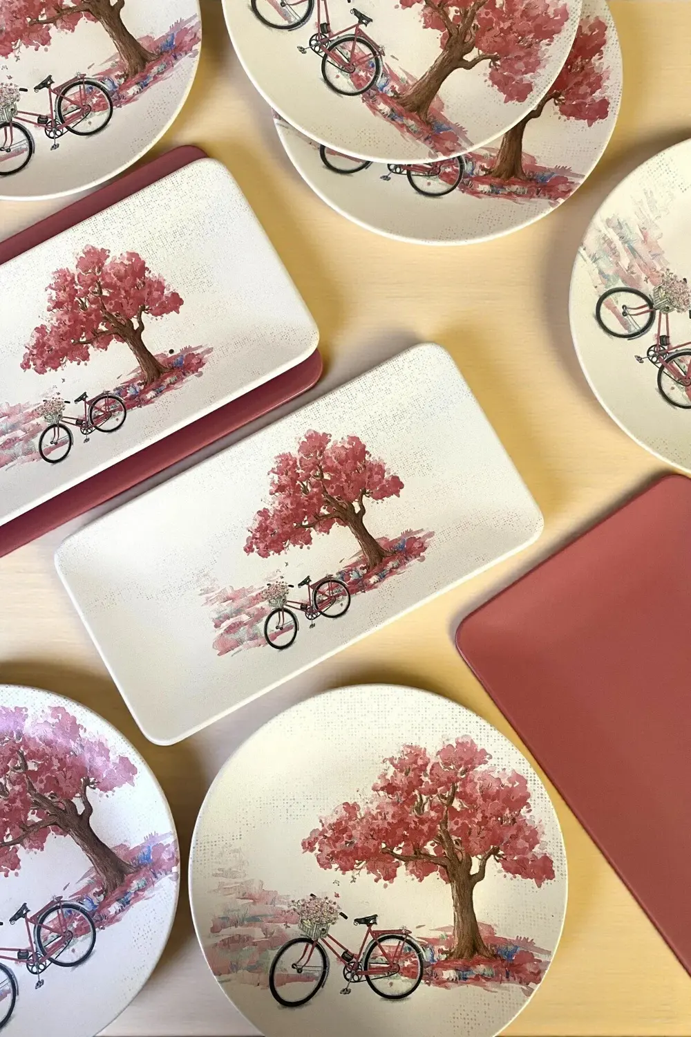 Keramika 10 Parça 6 Kişilik Bicycle Servis Ve Sunum Seti / Kahvaltılık Sun