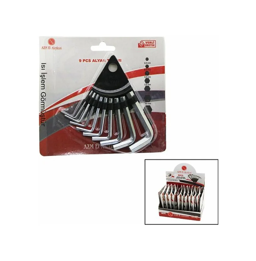 10 Parça Kartlı Alyan Anahtar Takım Seti120mm-no-1.5-10 5224