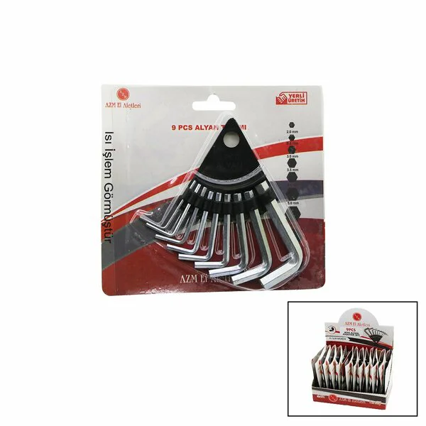 10 Parça Kartlı Alyan Anahtar Takım SETİ120MM-NO-1.5-10