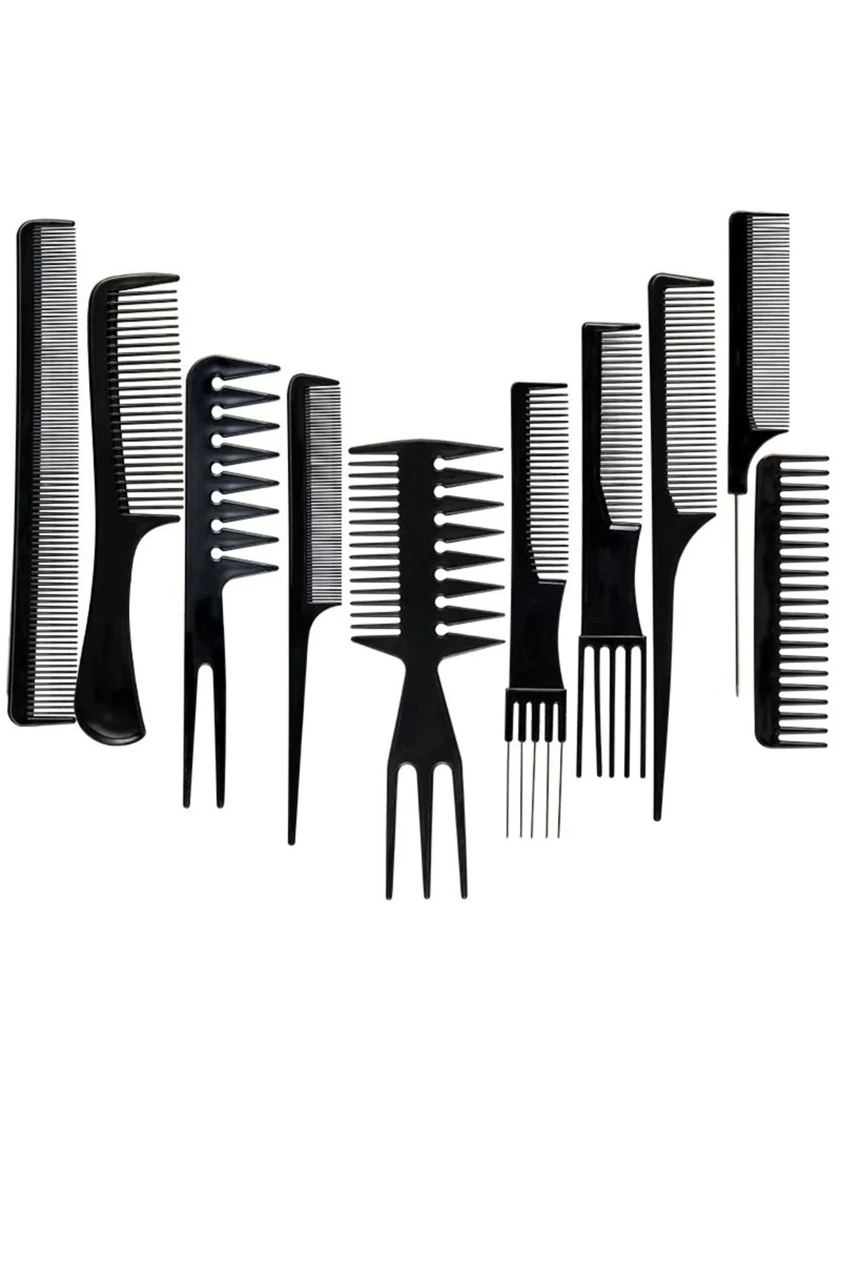 10 Parça Profesyonel Kuaför Tarak Seti - Saç Kesim, Ayırma, Şekil