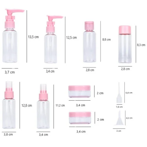 10 Parça Seyahat  Sprey ve Boş Şişe Seti