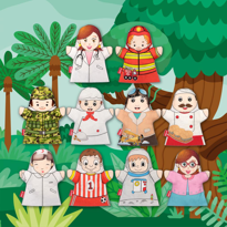 10 Parça Tox Meslekler El Kukla Set , Eğitici Oyuncak