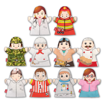 10 Parça Tox Meslekler El Kukla Set , Eğitici Oyuncak