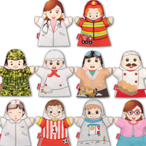 10 Parça Tox Meslekler El Kukla Set , Eğitici Oyuncak