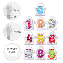 10 Parça Tox Rakamlar El Kukla Set T047 , Eğitici Oyuncak