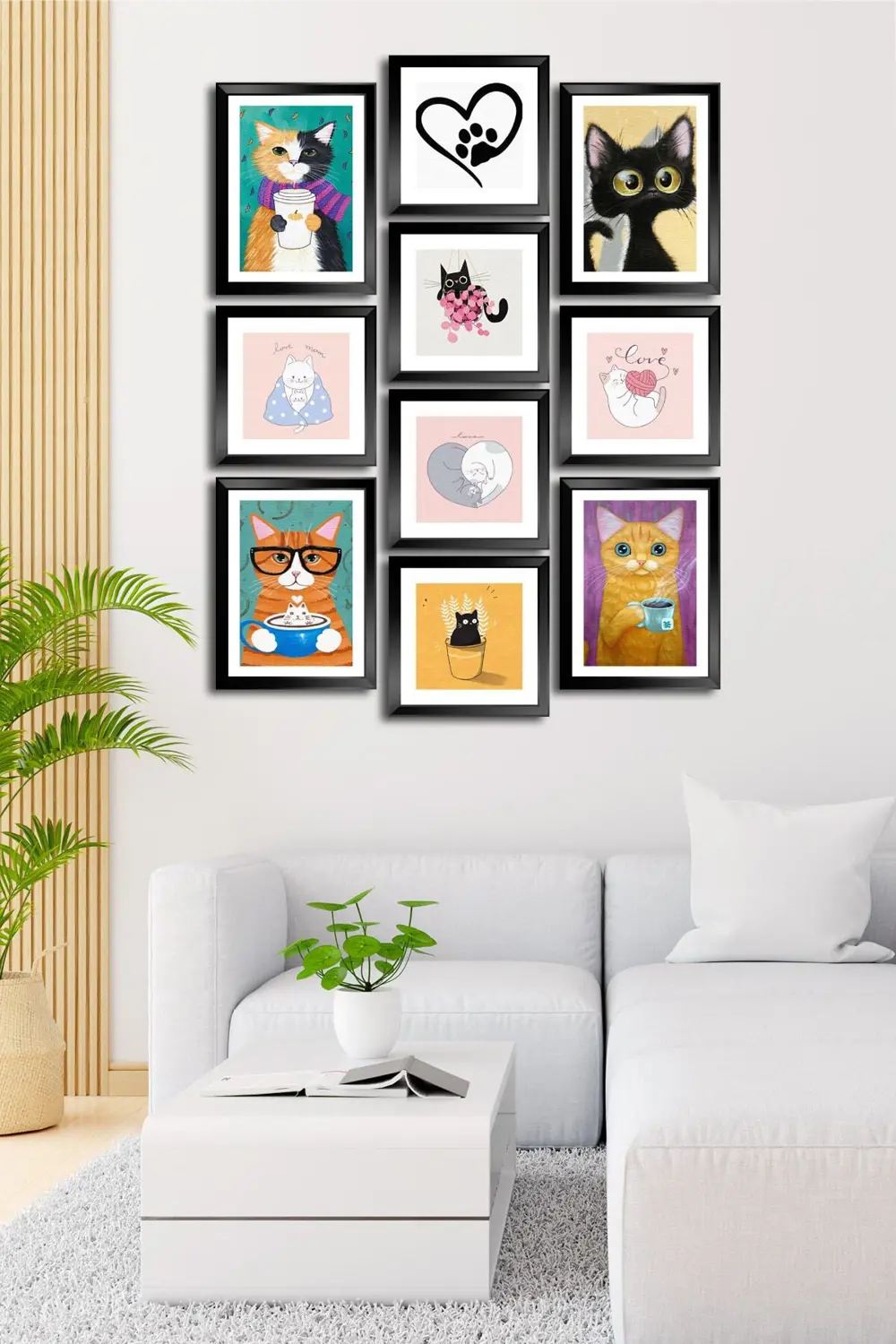 10 Parçalı Çerçeve Görünümlü Mdf Tablo Seti Flm022