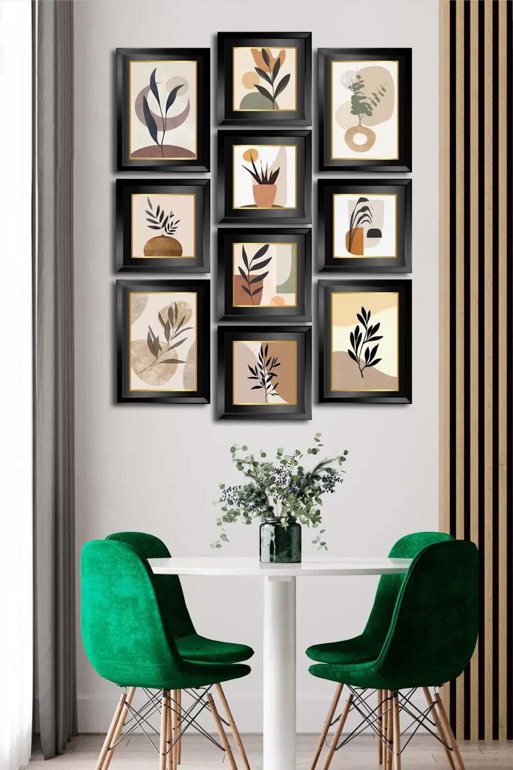 10 Parçalı Çerçeve Görünümlü Mdf Tablo Seti Flm031