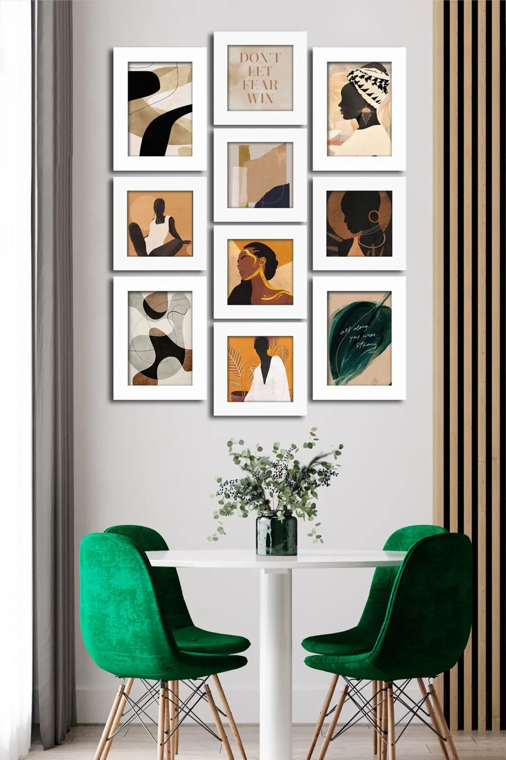 10 Parçalı Çerçeve Görünümlü Mdf Tablo Seti Flm033