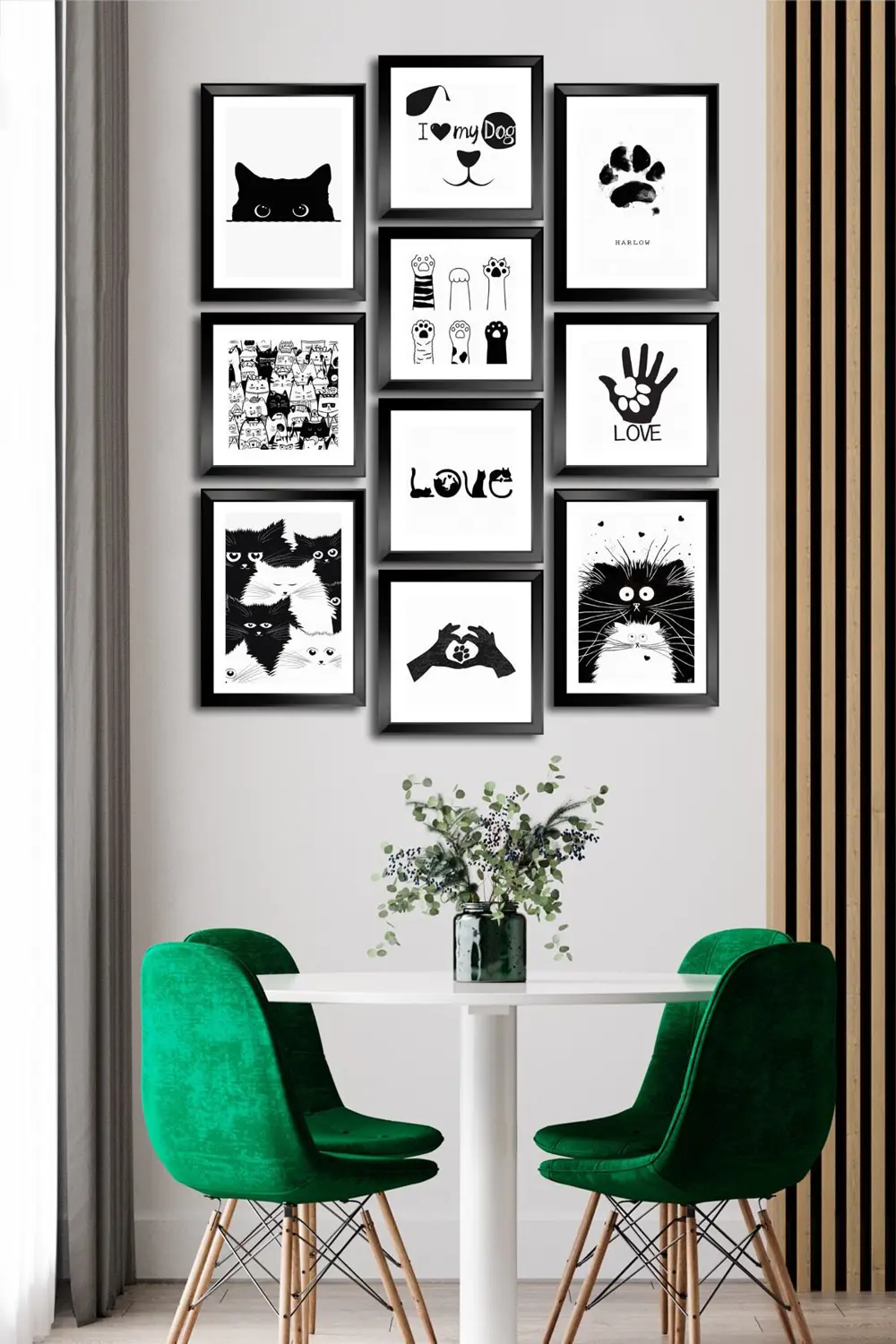 10 Parçalı Çerçeve Görünümlü Mdf Tablo Seti Flm040