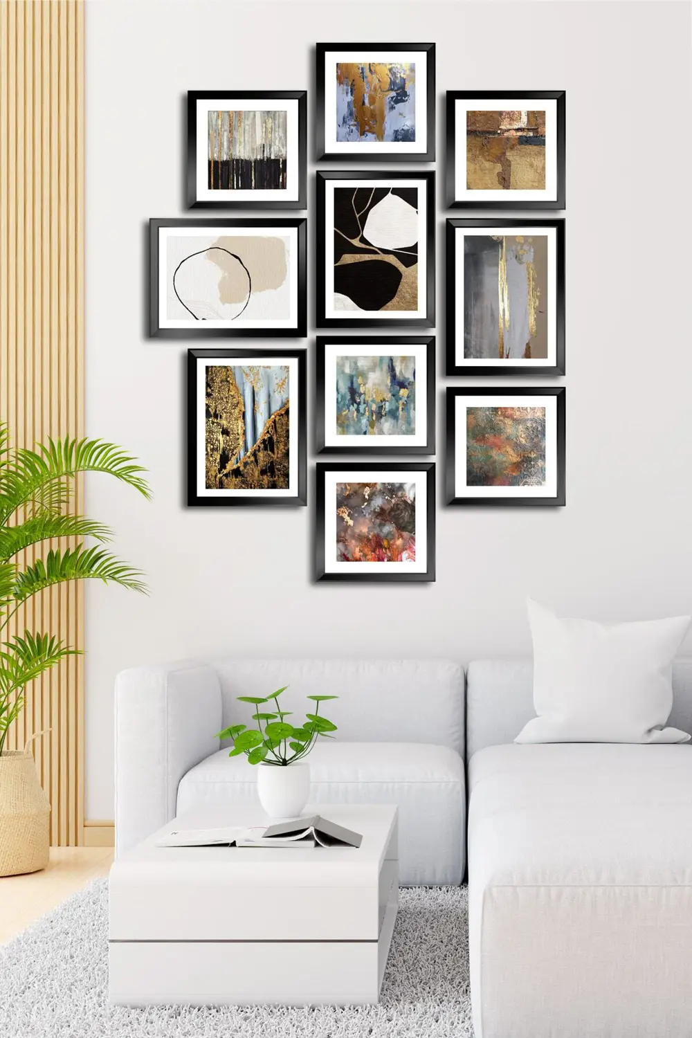 10 Parçalı Çerçeve Görünümlü Mdf Tablo Seti Flm051